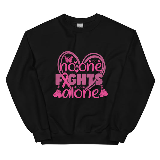 No One Fights Alone Breast Cancer Awareness Unisex Sweatshirt